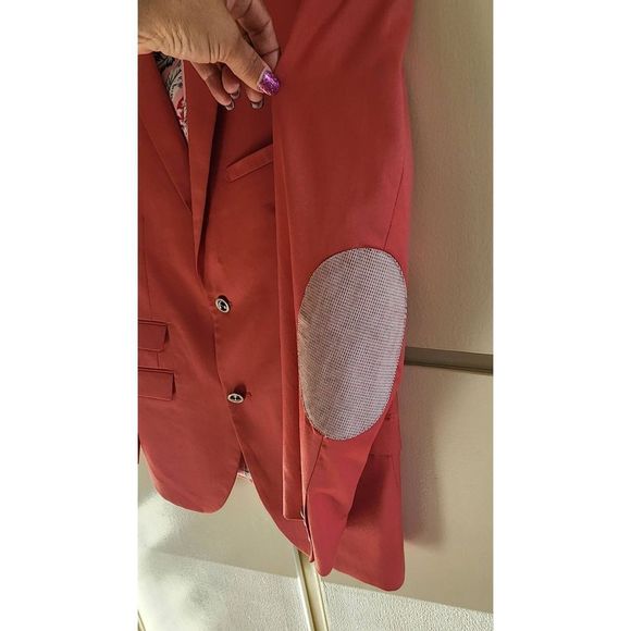 Paisley and Gray Coral SB Two Button Sportcoat w/Elbow Patches, Fully Lined, Cla - Picture 4 of 12